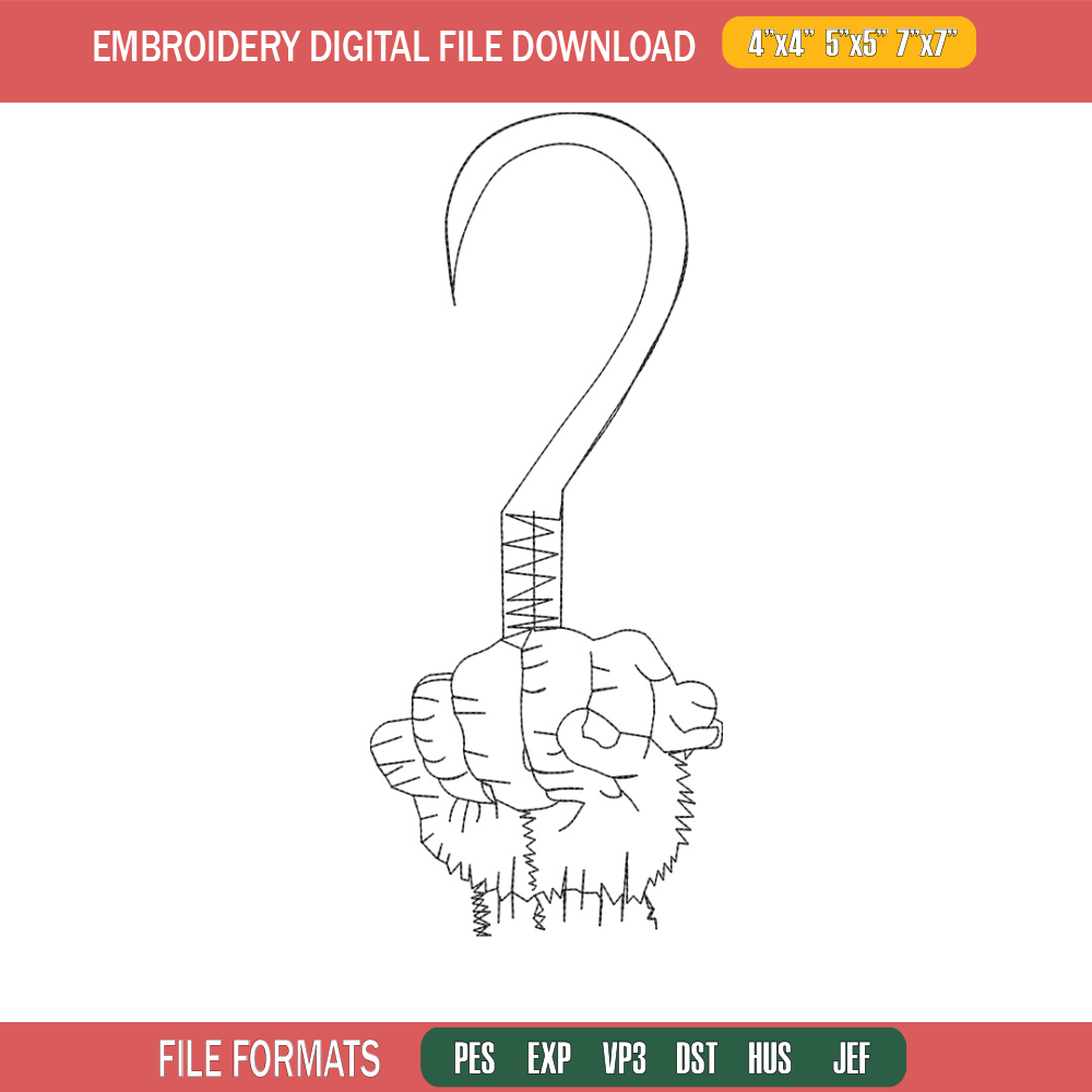 Hook design embroidery design, Hook embroidery, Embroidery file, Embroidery shirt, Emb design, Digital download.jpg