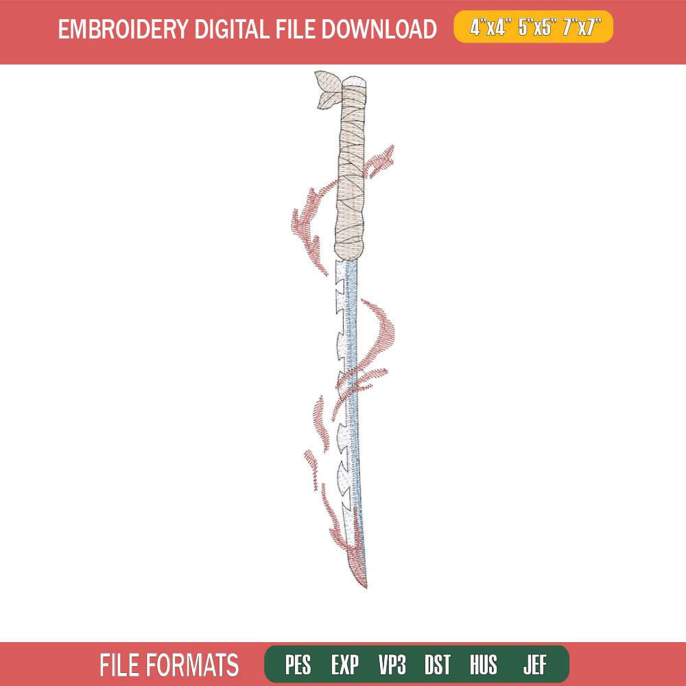 Inosuke sword embroidery design, Inosuke embroidery, Anime design, Embroidery shirt, Embroidery file,Digital download.jpg