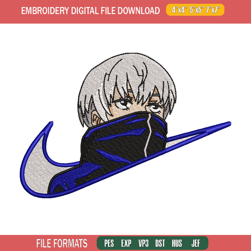 Inumaki Nike embroidery design, Jujutsu Kaisen embroidery, Nike design, anime design, anime shirt, Digital download.jpg
