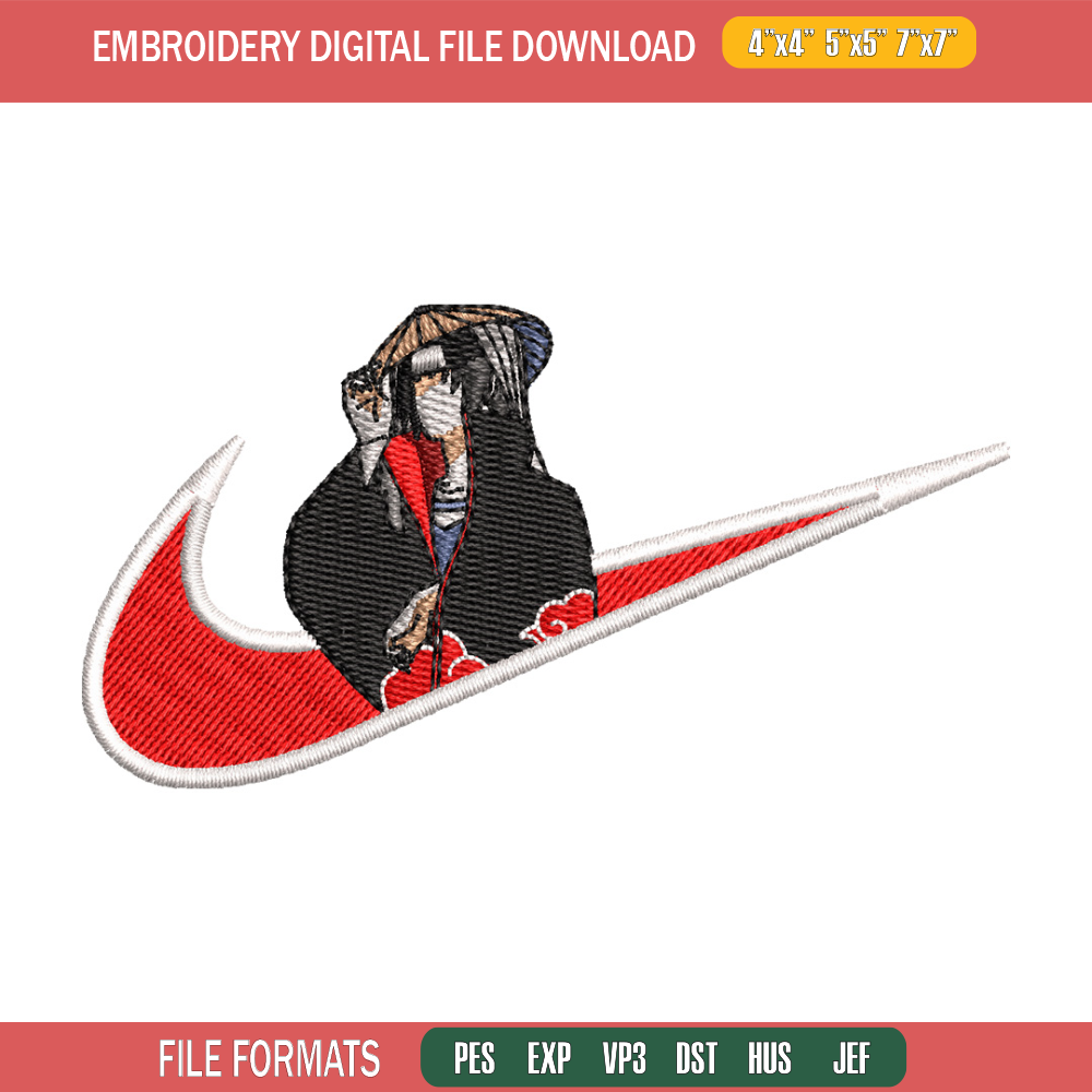 Itachi nike embroidery design, Naruto embroidery, Nike design, Embroidery shirt, Embroidery file, Digital download.jpg