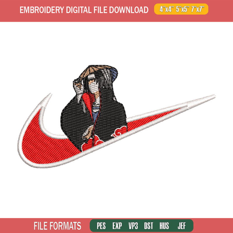 Itachi nike embroidery design, Naruto embroidery, Nike design, Embroidery shirt, Embroidery file, Digital download.jpg