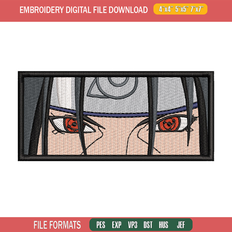 Itachi sharingan embroidery design, Naruto embroidery, Anime design, Embroidery shirt, Embroidery file, Digital download.jpg