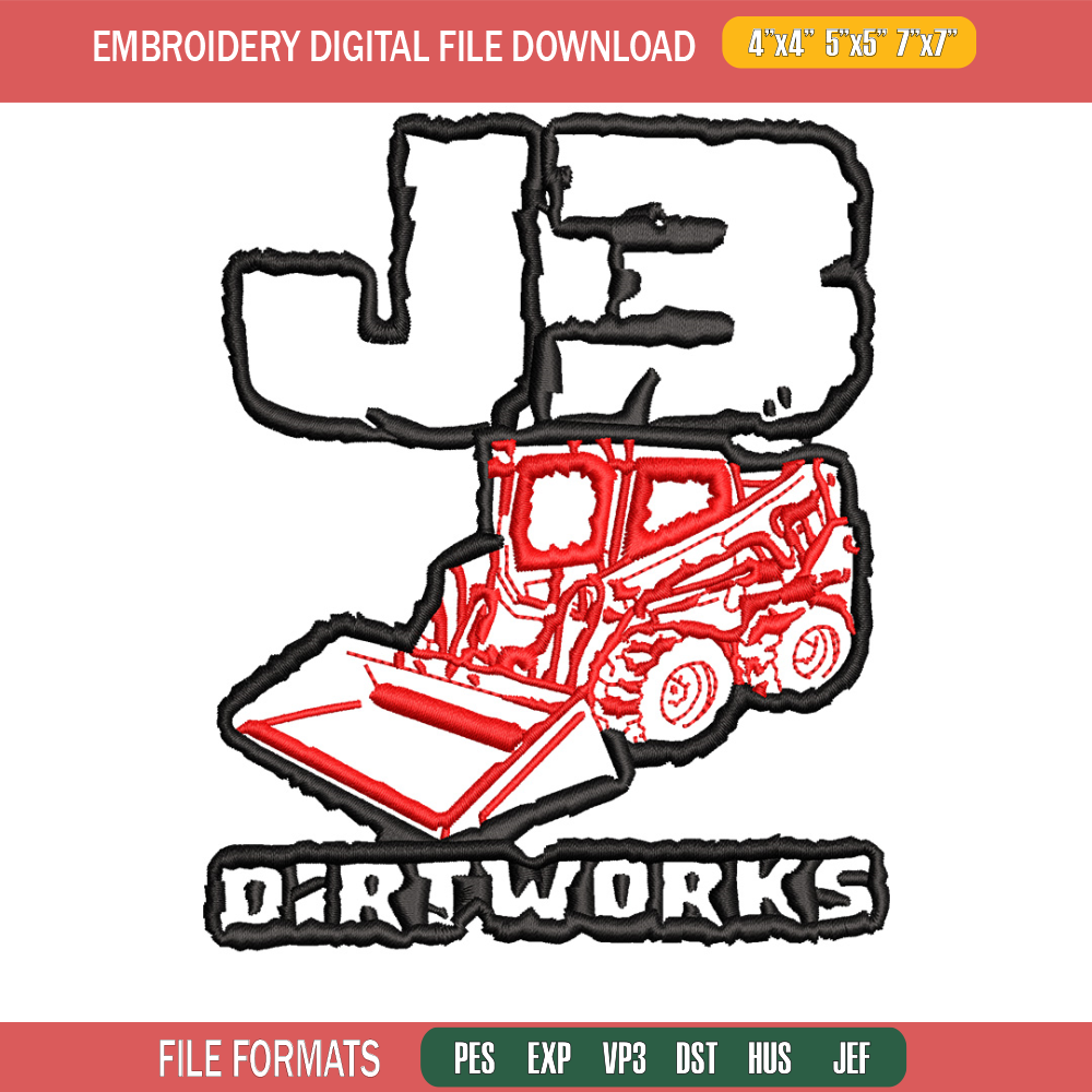 J3 dirtworks embroidery design, Logo embroidery, Embroidery file, Embroidery shirt, Emb design, Digital download.jpg