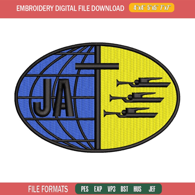 Ja logo embroidery design, Logo embroidery, Embroidery file, Embroidery shirt, Emb design, Digital download.jpg