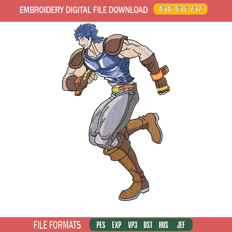 Jonathan joestar embroidery design, Jonathan embroidery, logo design, anime shirt, Embroidery shirt, Instant download.jpg