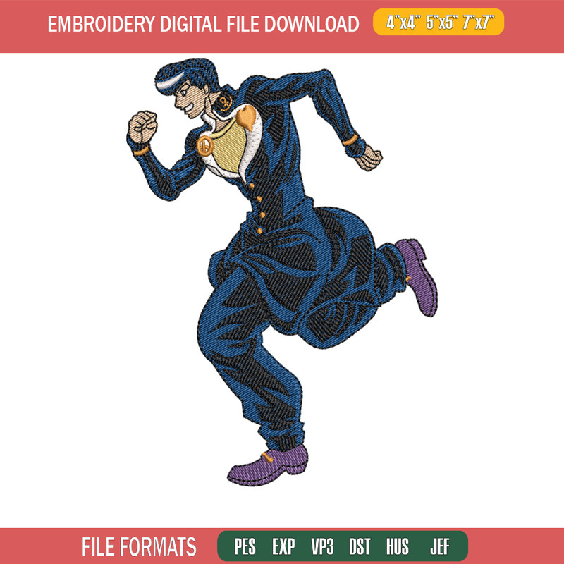 Josuke higashikata embroidery design, anime embroidery, logo design, anime shirt, Embroidery shirt, Instant download.jpg