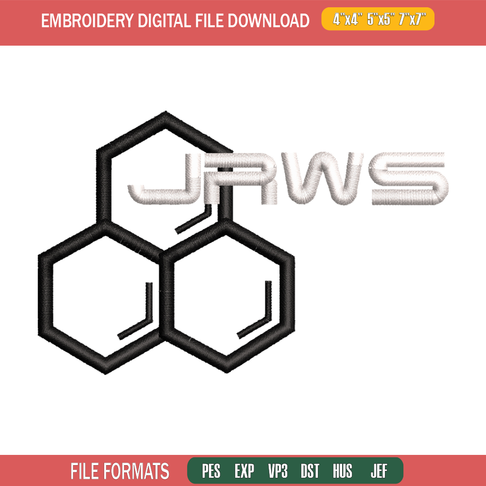JRWS logo embroidery design, JRWS logo embroidery, logo design, Embroidery file, logo shirt, Instant download.jpg