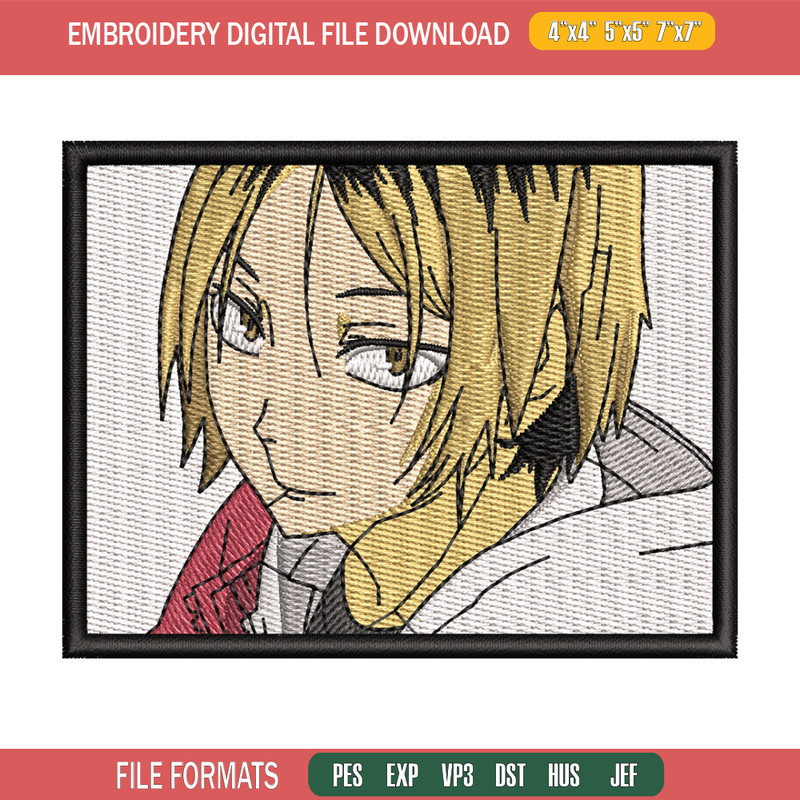 Kenma frame embroidery design, Haikyuu embroidery, Embroidery shirt, Embroidery file, Anime design, Digital download.jpg
