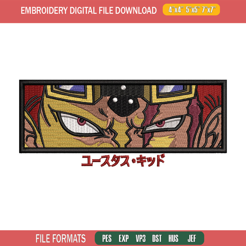 Kid eyes embroidery design, One piece embroidery, Anime design, Embroidery shirt, Embroidery file, Digital download.jpg