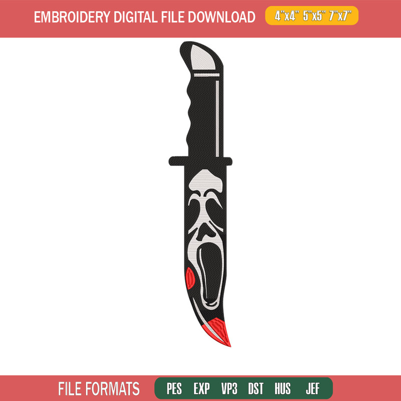 Knife ghost embroidery design, Horror embroidery, Embroidery file,Embroidery shirt, Emb design, Digital download.jpg