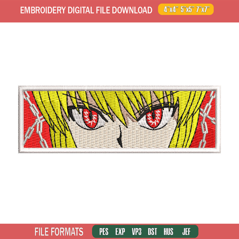 Kurapika embroidery design, Hxh embroidery, Anime design, Embroidery shirt, Embroidery file, Digital download.jpg