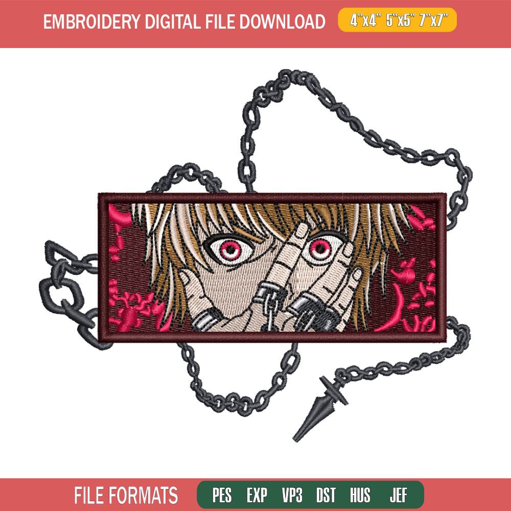 Kurapika eyes embroidery design, Hxh embroidery, Anime design, Embroidery shirt, Embroidery file, Digital download.jpg