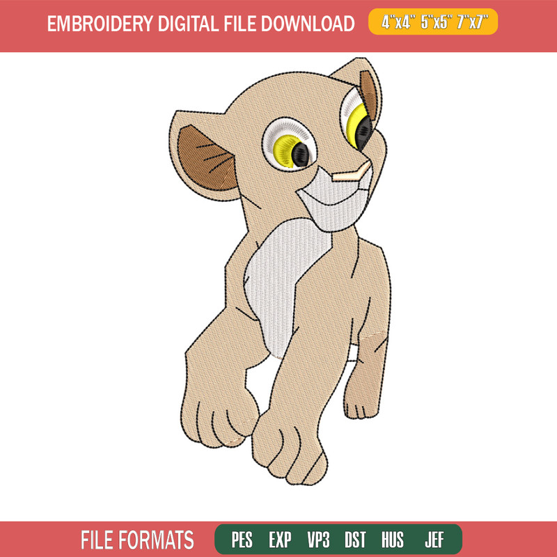 Lion cartoon embroidery design, Lion king embroidery, Emb design, Embroidery shirt, Embroidery file, Digital download.jpg