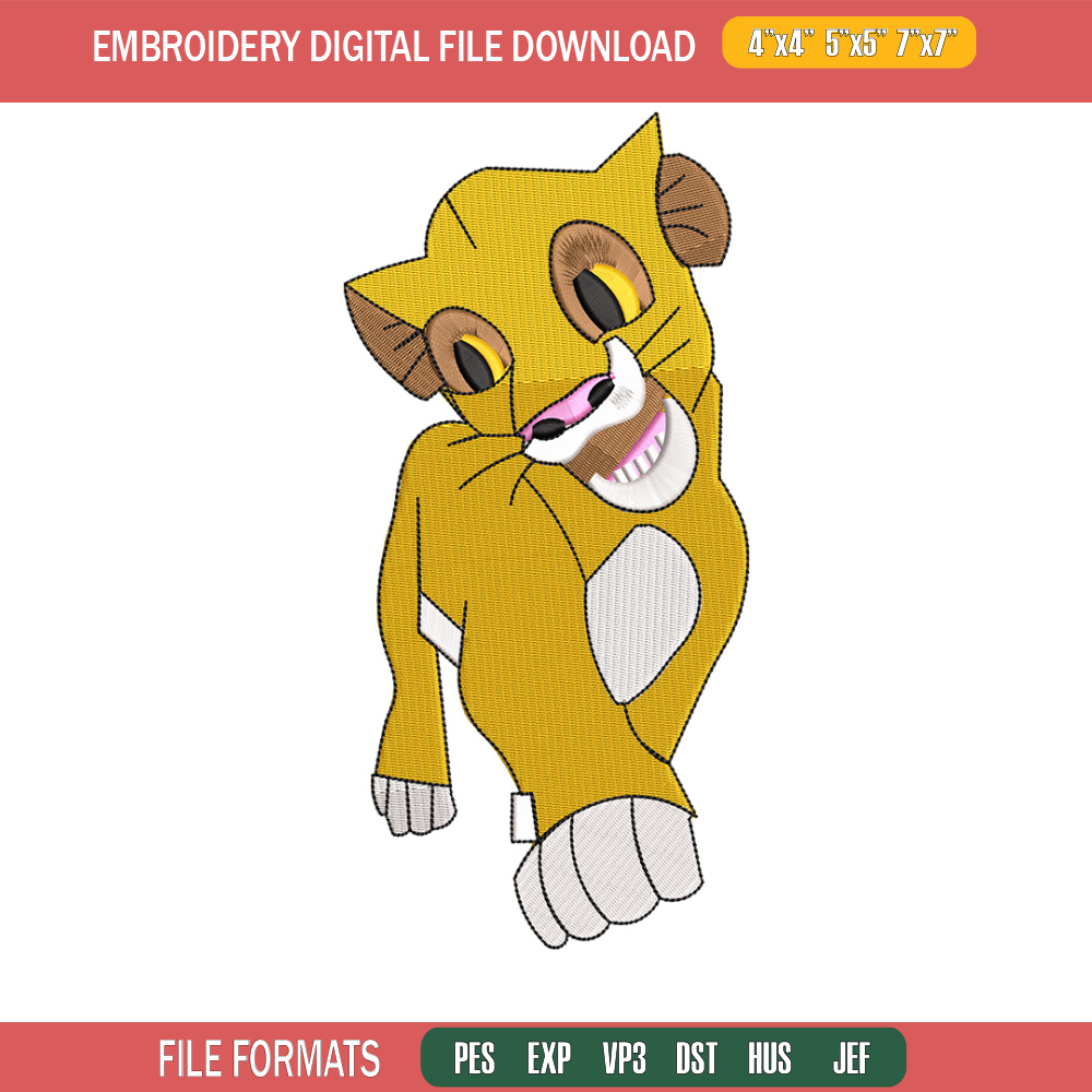 Lion child embroidery design, Lion king embroidery, Emb design, Embroidery shirt, Embroidery file, Digital download.jpg