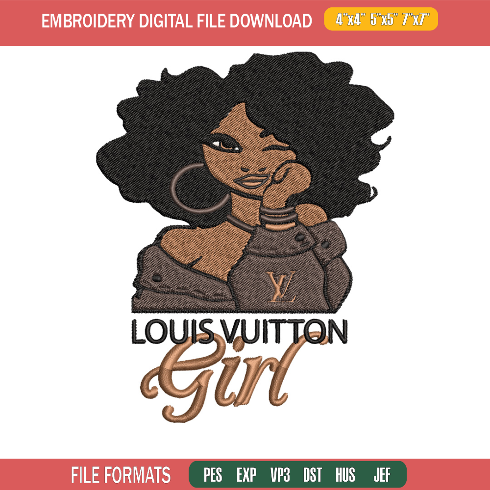 Louis vuitton girl Embroidery Design, Lv Embroidery, Embroidery File, Brand Embroidery, Logo shirt, Digital download.jpg