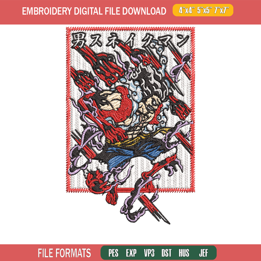 Luffy embroidery design, One piece embroidery, Anime design, Embroidery file, Embroidery shirt, Digital download (13).jpg