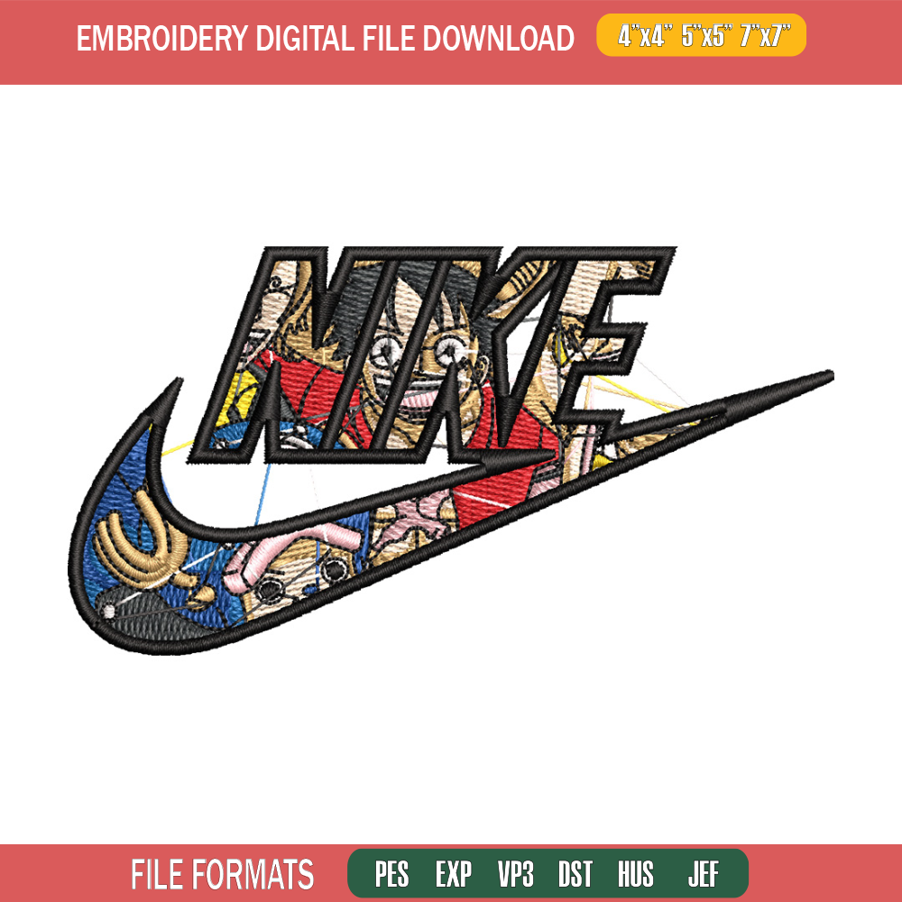 Luffy swoosh embroidery design, One piece embroidery, Anime design, Embroidery shirt, Embroidery file, Digital download.jpg