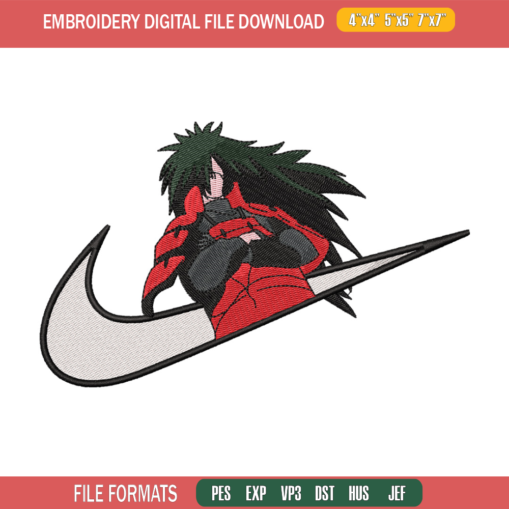 Madara nike embroidery design, Naruto embroidery, Nike design, Embroidery shirt, Embroidery file, Digital download.jpg