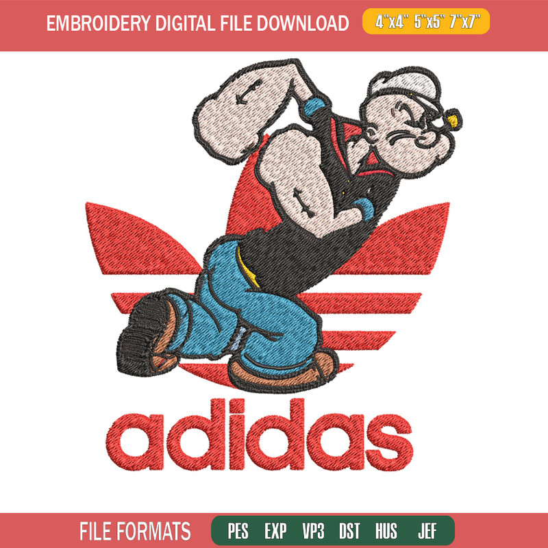 Man cartoon adidas Embroidery Design, Adidas Embroidery, Embroidery File, Brand Embroidery, Logo shirt, Digital download.jpg