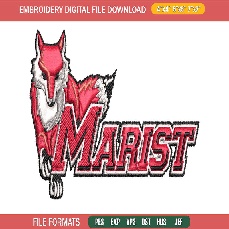 Marist Red Foxes embroidery design, Marist Red Foxes embroidery, logo Sport, Sport embroidery, NCAA embroidery..jpg