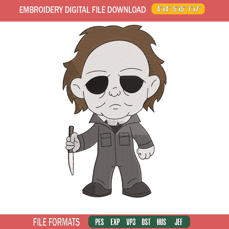 Michael Myers embroidery design, Horror embroidery, Embroidery file,Embroidery shirt, Emb design, Digital download.jpg