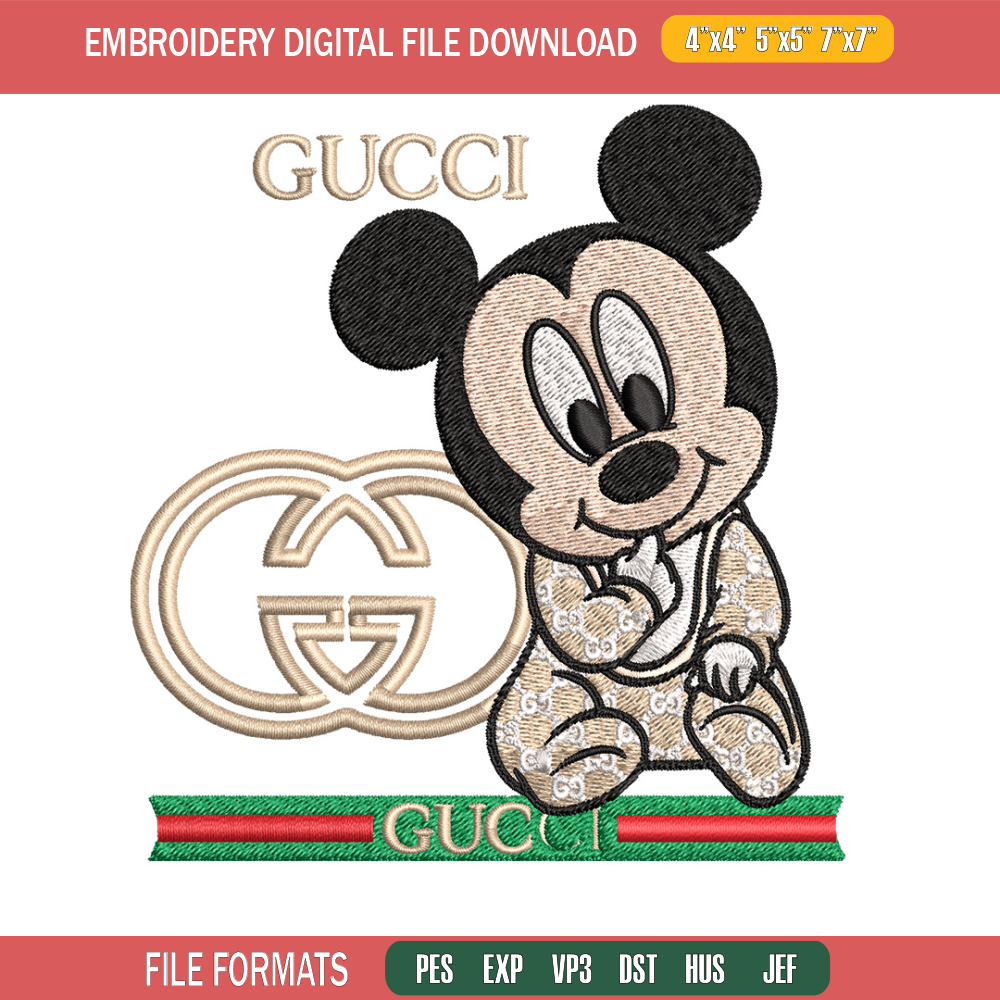 Mickey baby Embroidery Design, Gucci Embroidery, Embroidery File, Logo shirt, Sport Embroidery, Digital download..jpg