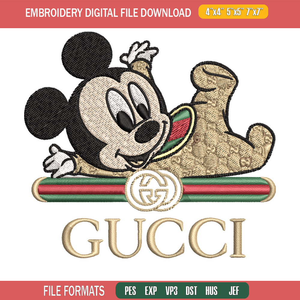 Mickey baby gucci Embroidery Design,Gucci Embroidery, Embroidery File, Logo shirt, Sport Embroidery, Digital download.jpg