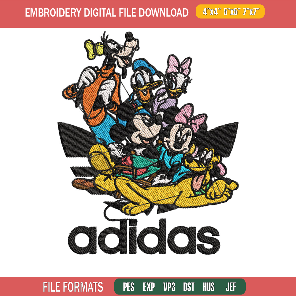 Mickey friends Embroidery Design, Adidas Embroidery, Brand Embroidery, Embroidery File,Logo shirt,Digital download.jpg