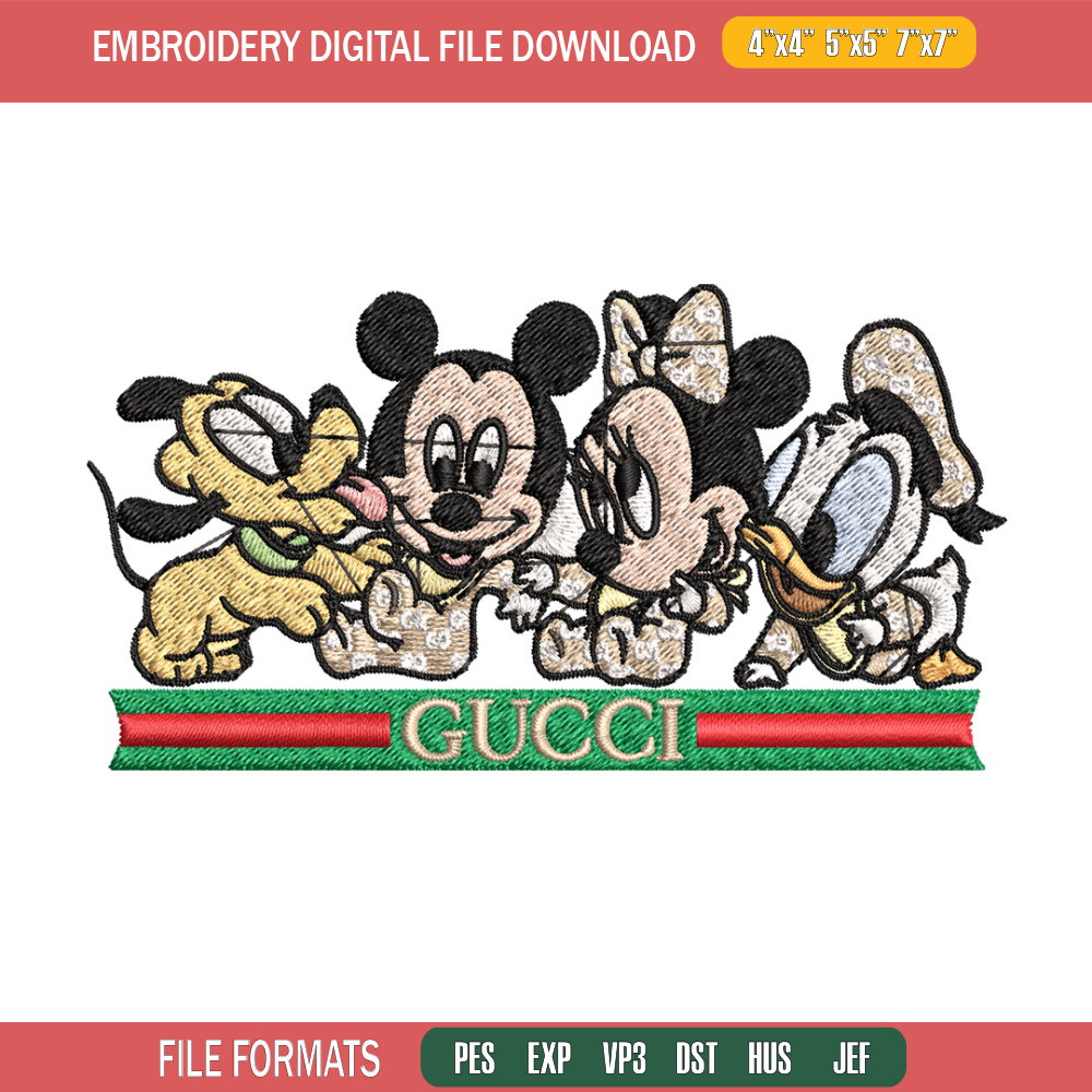 Mickey friends Embroidery Design, Gucci Embroidery, Embroidery File, Logo shirt, Sport Embroidery, Digital download.jpg
