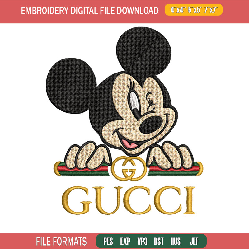 Mickey mouse gucci Embroidery Design, Gucci Embroidery, Embroidery File, Brand Embroidery, Logo shirt, Digital download.jpg