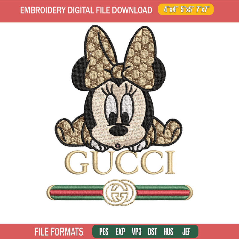 Minnie baby gucci Embroidery Design,Gucci Embroidery, Embroidery File, Logo shirt, Sport Embroidery, Digital download.jpg