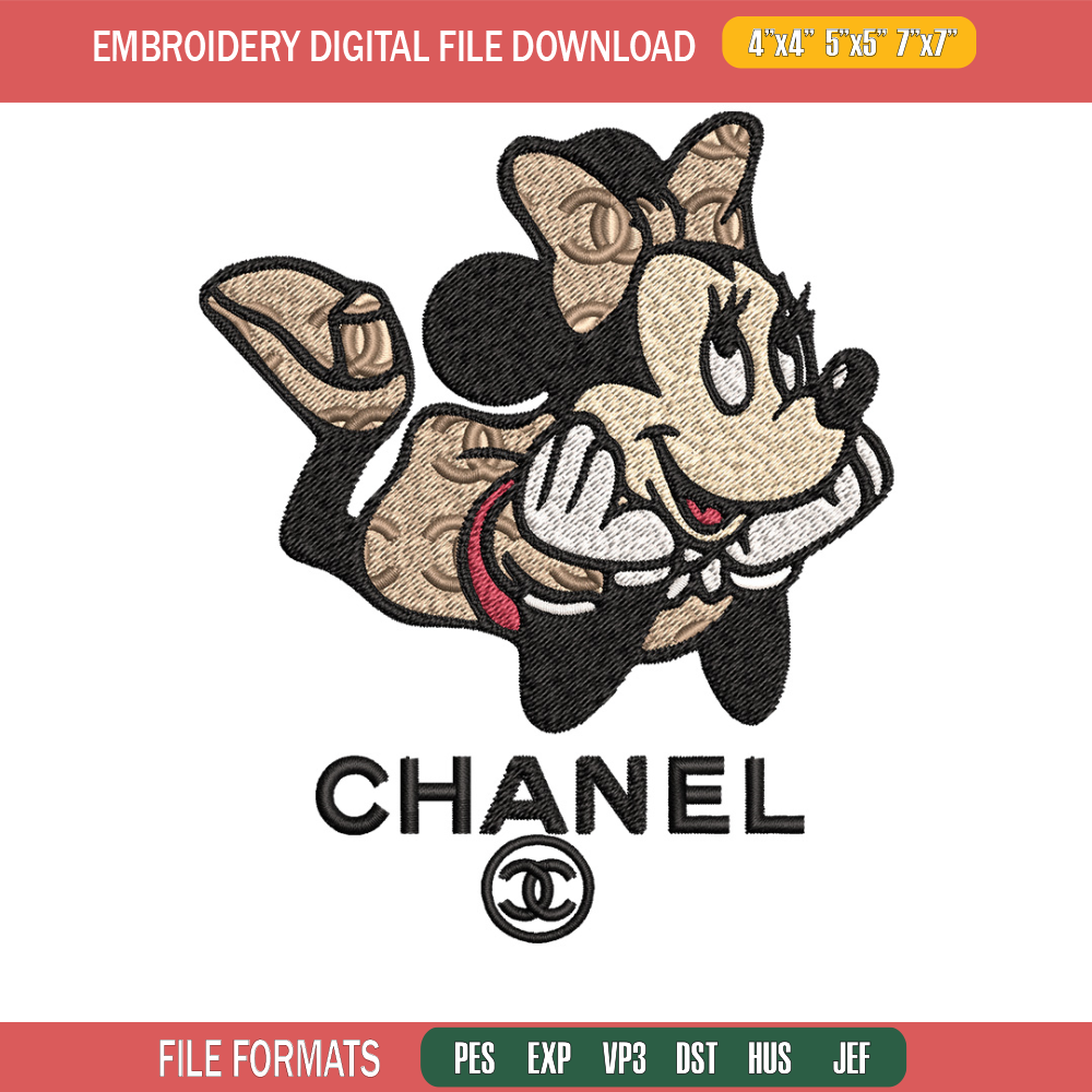 Minnie chanel Embroidery Design, Chanel Embroidery, Brand Embroidery, Embroidery File, Logo shirt, Digital download.jpg