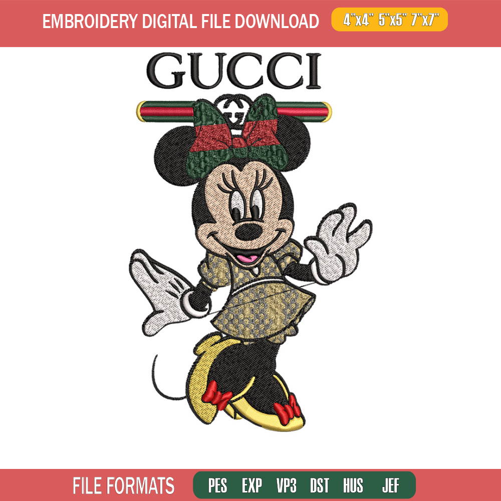 Minnie cute Embroidery Design, Gucci Embroidery, Brand Embroidery, Logo shirt, Embroidery File, Digital download.jpg