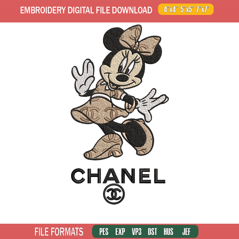 Minnie fun chanel Embroidery Design, Chanel Embroidery, Brand Embroidery, Embroidery File, Logo shirt,Digital download.jpg