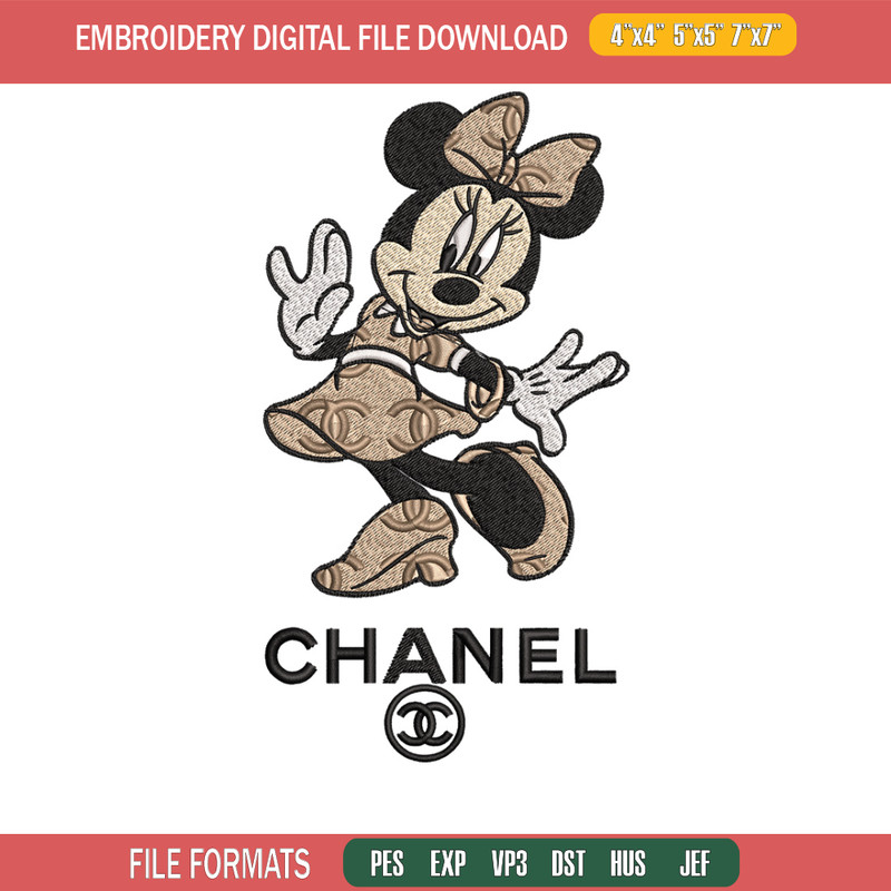 Minnie fun chanel Embroidery Design, Chanel Embroidery, Brand Embroidery, Embroidery File, Logo shirt,Digital download.jpg