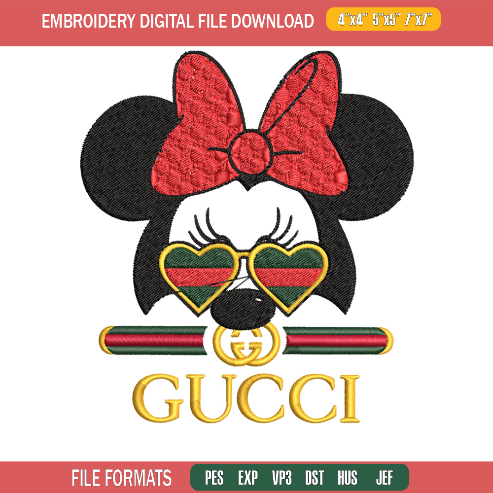 Minnie head Embroidery Design, Gucci Embroidery, Brand Embroidery, Logo shirt, Embroidery File, Digital download.jpg