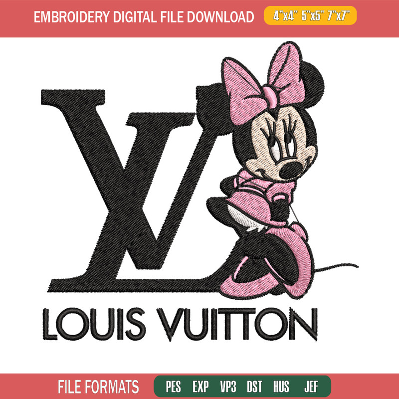 Minnie louis vuitton Embroidery Design, Lv Embroidery, Embroidery File, Disney Embroidery, Logo shirt, Digital download.jpg