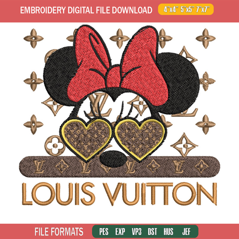 Minnie love lv Embroidery Design, Lv Embroidery, Embroidery File, Brand Embroidery, Logo shirt, Digital download.jpg
