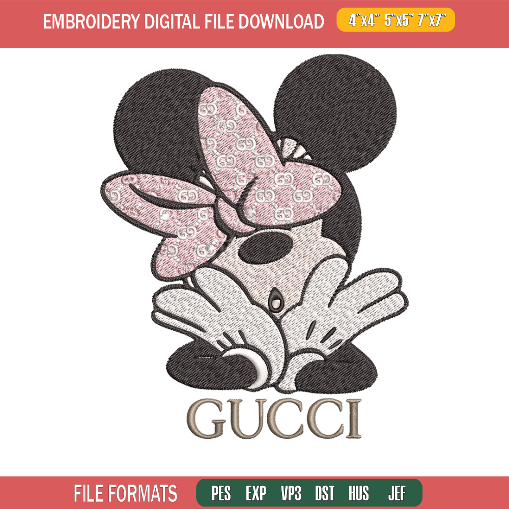 Minnie mouse Embroidery Design, Gucci Embroidery, Brand Embroidery, Logo shirt, Embroidery File, Digital download.jpg