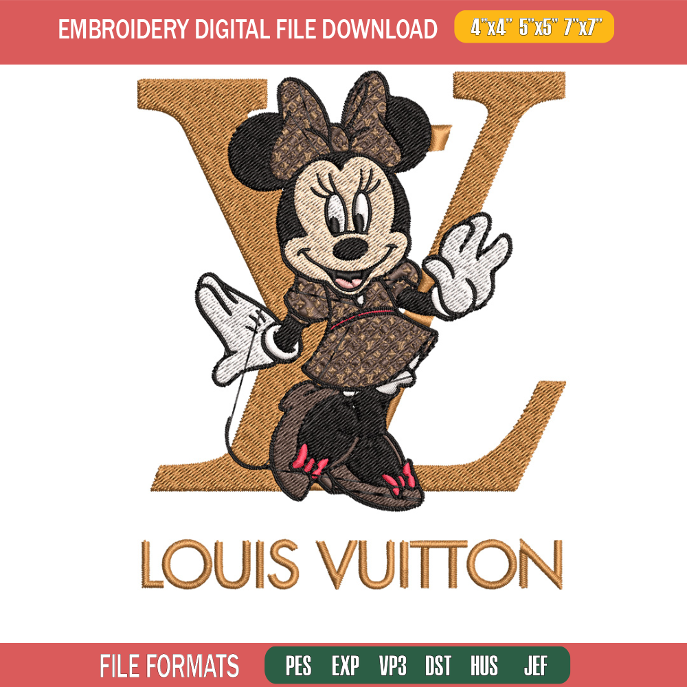 Minnie smile lv Embroidery Design, Lv Embroidery, Embroidery File, Brand Embroidery, Logo shirt, Digital download.jpg