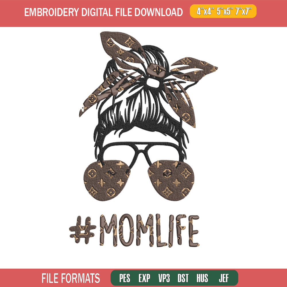 Mom life lv Embroidery Design, Louis vuitton Embroidery, Embroidery File, Brand Embroidery, Logo shirt, Digital download.jpg