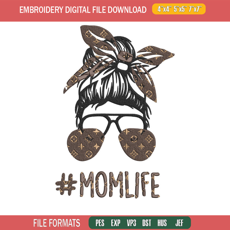 Mom life lv Embroidery Design, Louis vuitton Embroidery, Embroidery File, Brand Embroidery, Logo shirt, Digital download.jpg