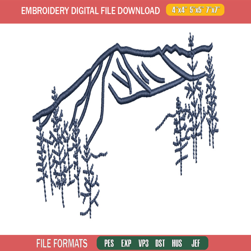 Mountain embroidery design, Mountain embroidery, Mountain design, embroidery file, logo shirt, Digital download..jpg