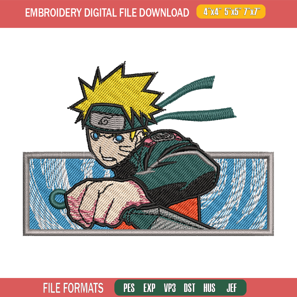 Naruto kunai embroidery design, Naruto embroidery, Anime design, Embroidery shirt, Embroidery file, Digital download.jpg