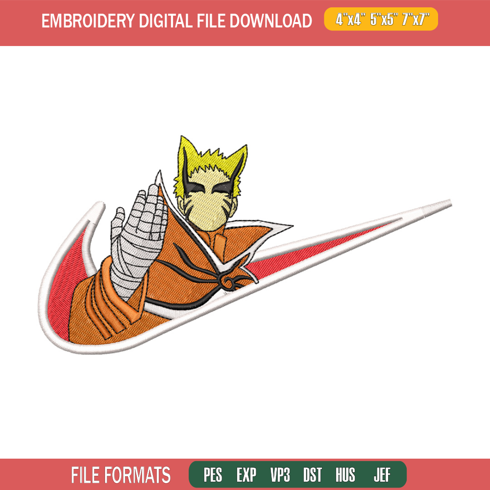Naruto nike embroidery design, Naruto embroidery, Nike design, Embroidery shirt, Embroidery file, Digital download.jpg