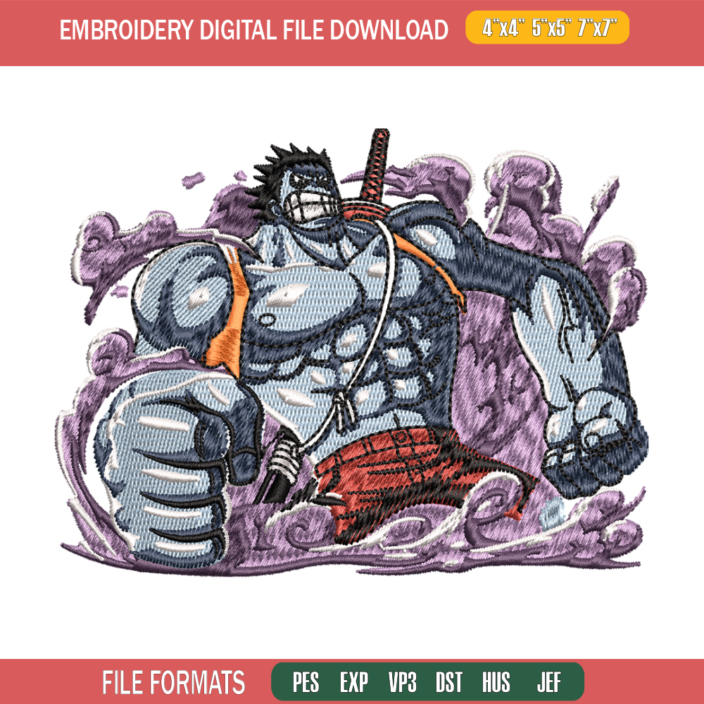 Nightmare Luffy embroidery design, One Piece embroidery, embroidery file, anime design, anime shirt, Digital download.jpg