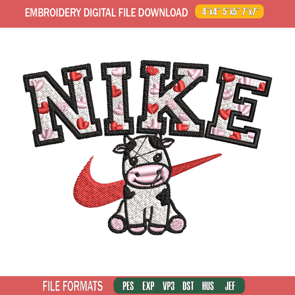 Nike cute cow Embroidery Design, Brand Embroidery, Nike Embroidery, Embroidery File, Logo shirt, Digital download.jpg