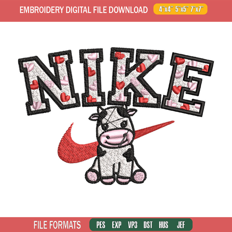 Nike cute cow Embroidery Design, Brand Embroidery, Nike Embroidery, Embroidery File, Logo shirt, Digital download.jpg