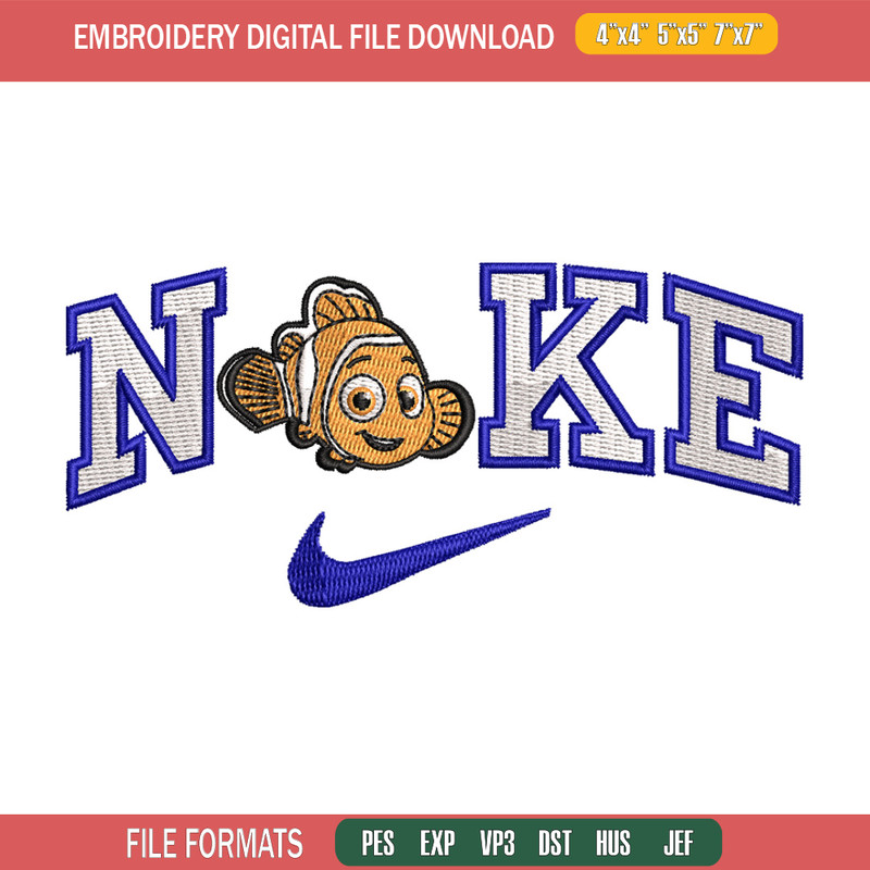 Nike fish cartoon embroidery design, Cartoon embroidery, Nike design, Embroidery shirt, Embroidery file,Digital download.jpg