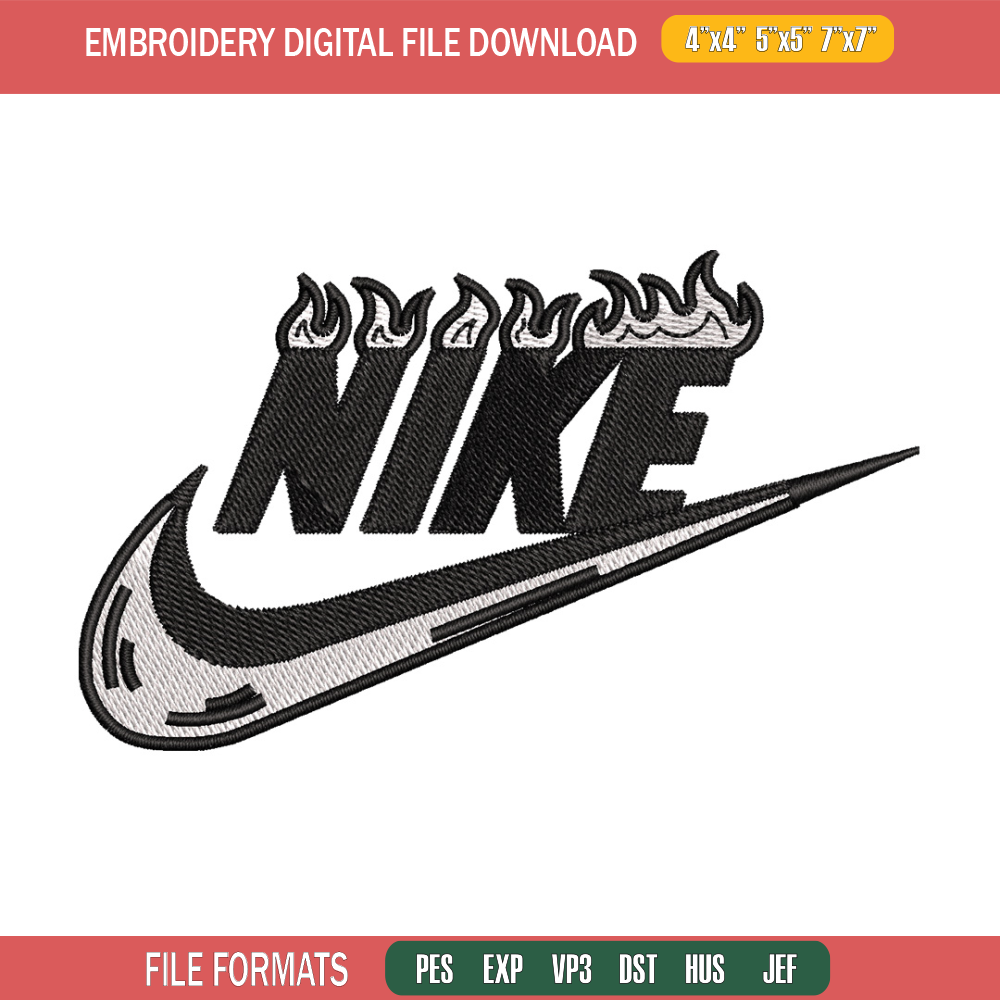 Nike flame embroidery design, Flame embroidery, Nike design, Embroidery shirt, Embroidery file, Digital download.jpg